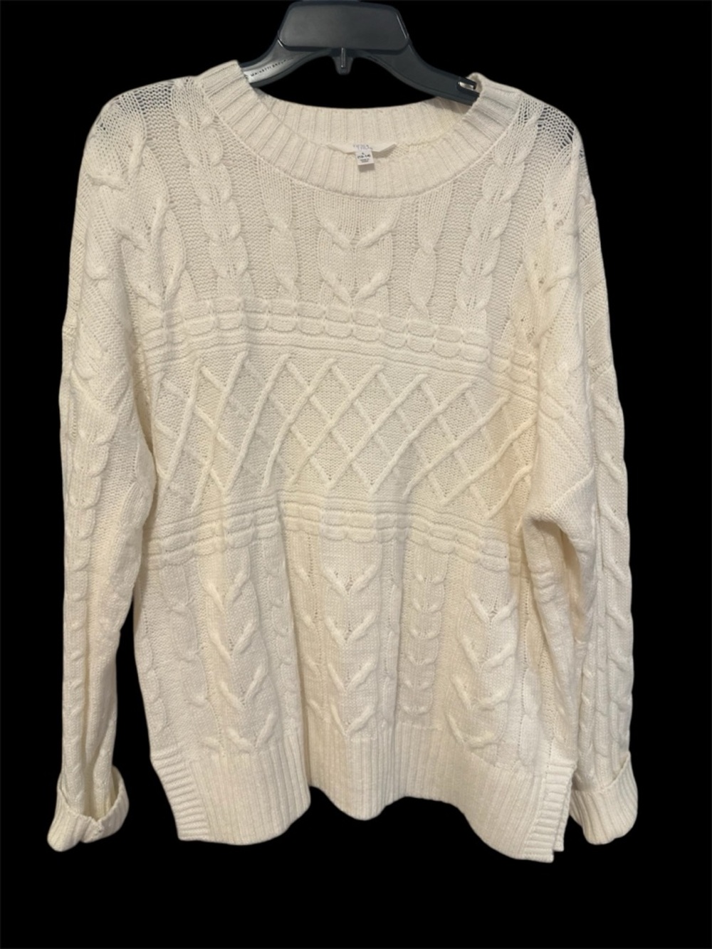 Cozy Cable Knit Crewneck Sweater - Cream